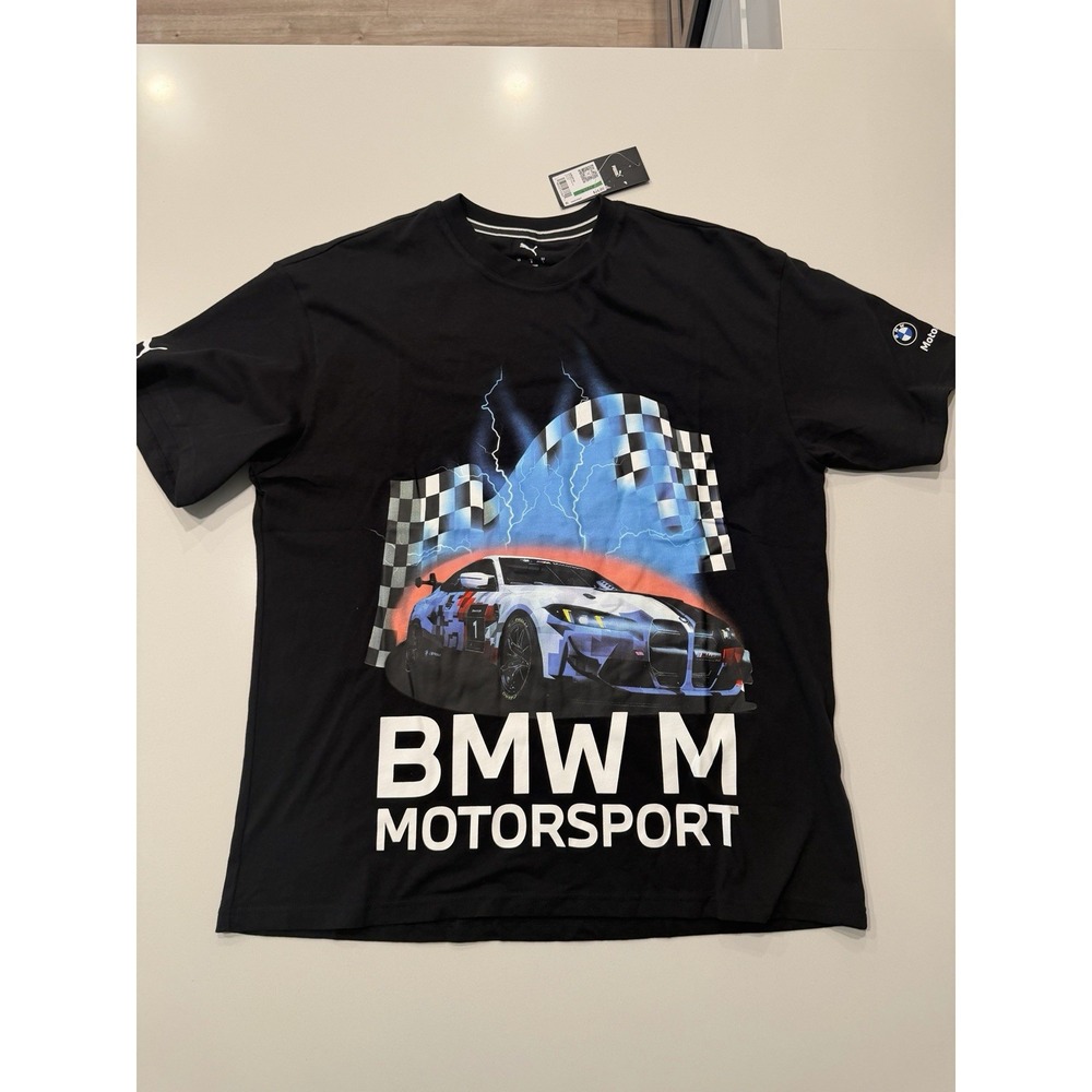 Puma BMW MMS Vintage Tee Black 635327 Mens L NWT